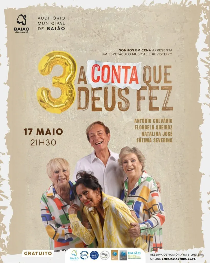 Auditório de Baião recebe comédia musical “Três, a Conta que Deus Fez”